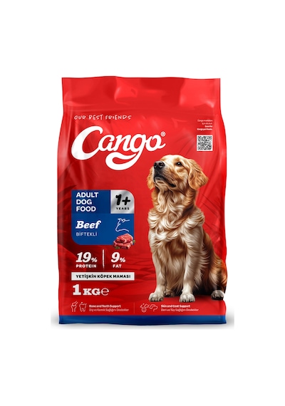Cango Yetişkin Köpek Maması Etli Biftekli 1 Kg 5'li
