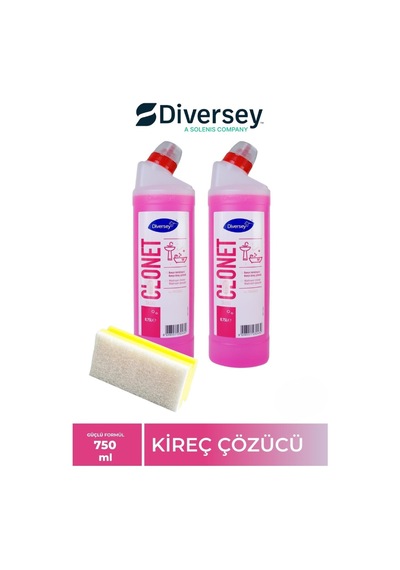 Banyo Temizleyici Ve Kireç Çözücü 750 Ml 2 Adet + Hassas Temizlik Süngeri 1 Adet 160gr