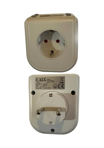 Ayrex Cata Ct-9182 Dijital Zaman Saati, 3680w, 16 Amper, Beyaz Ct-9182