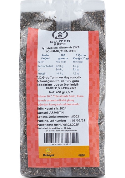 Doğal Chia Tohumu 400 Gr