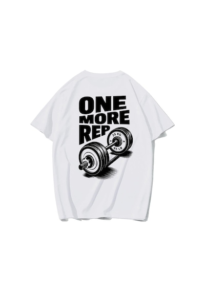 Brz Collectıon Brz Collection Unisex Oversize One More Rep T-shirt Beyaz