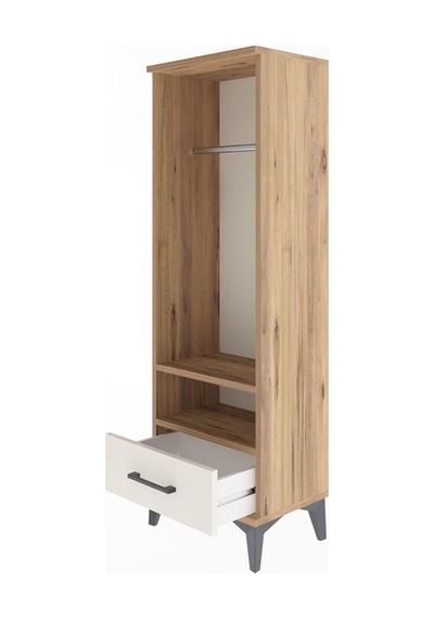 Arges Dolap 2 Raflı Tek Çekmeceli Tek Askılı 44x30x134 Çam-ay... Çam