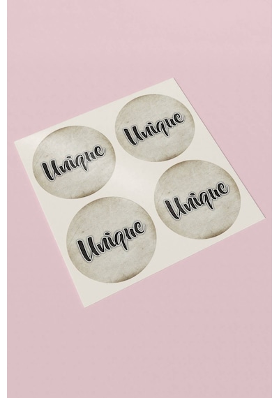 Unique Gri Eskitme Sticker 3x3cm St2354 Çok Renkli
