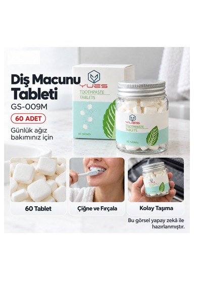 Yues Diş Macunu Tableti 60 Çiğnenebilir Tablet Gs-009m