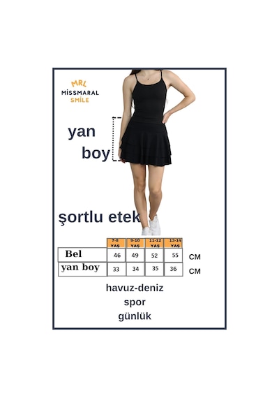 Mykonos Etek Siyah Içte Sabit Şortlu Yüksek Bel Likralı Bürümcük Kumaş Skirt With Shorts 4105 Siyah