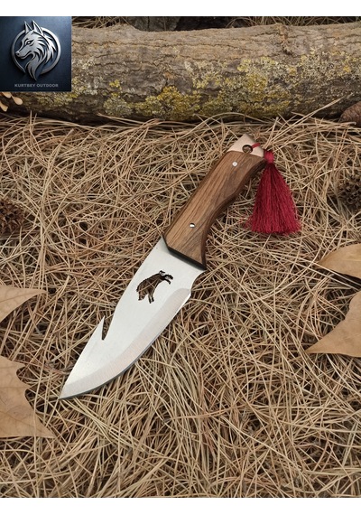 Kurtbey Outdoor Domuz Avcı İşlemeli Özel Üretim Ceviz Kabze Kılıflı Kamp Bıçağı 28 Cm Outdoor Tracking Knife Kahverengi Kurtbey Outdoor Domuz Avcı İşlemeli Özel Üretim Ceviz Kabze Kılıflı Kamp Bıçağı 28 Cm Outdoor Tracking Knife Kahverengi