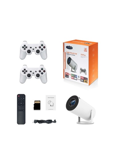 X10plus Android Projektör + Game Projector Ultra Hd 4k Ev Sinema Yansıtma Oyun Projeksiyon Cihazı