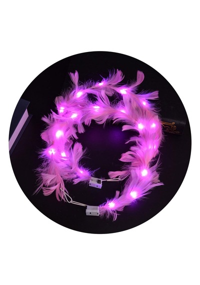 Led Işıklı Rengarenk Yanan 3 Fonksiyonlu Otrişli Parti Tacı Pembe Renk 12x12 Cm Çok Renkli