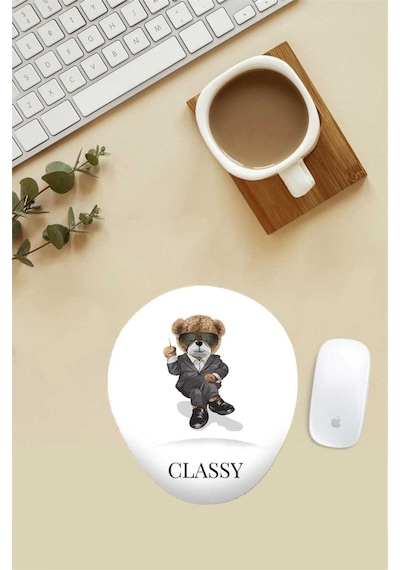 Classy Teddy Desenli Bilek Destekli Mouse Pad Mousepad
