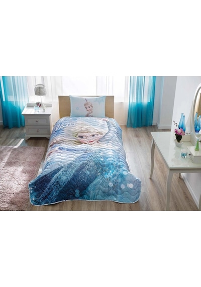 Taç Tek Kişilik Lisanslı Yatak Örtüsü Takımı Frozen Glitter