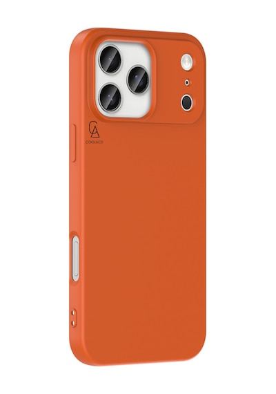 Apple Uyumlu iPhone 17 Pro Içi Kadife Lansman Kılıf Ve 5d Tam Kaplayan Cam Ekran Koruyucu Turuncu