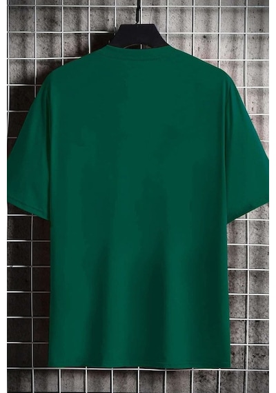 Unisex Brooklyn Baskılı Tasarım Tshirt Yeşil