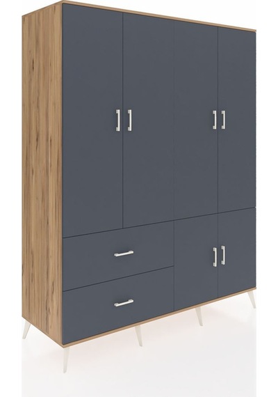 Kronos Gardrop 5 Raflı 2 Çekmeceli 2 Askılı 176x59x221 Çam-antrasit Antrasit Kronos Gardrop 5 Raflı 2 Çekmeceli 2 Askılı 176x59x221 Çam-antrasit Antrasit