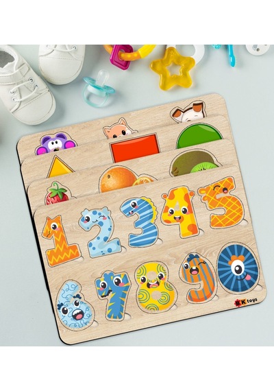 Bk Toys Çocuklar Için Ahşap Figürlü Eğitici-Öğretici Yapboz 4’Lü