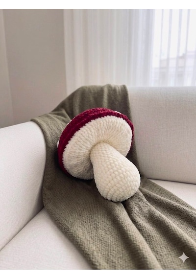 Mushroom Cushion Yastık Kırmızı - Beyaz