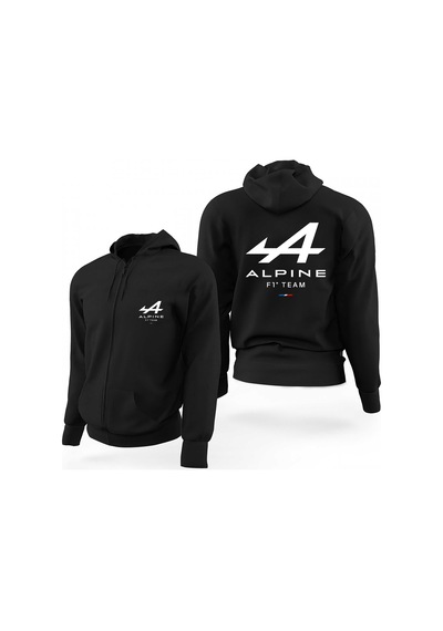 Alpine F1 Team Siyah Fermuarlı Limited Edition Kapşonlu Sweatshirt