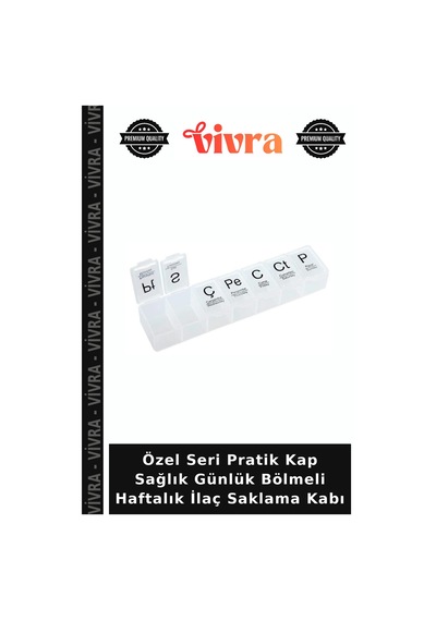 Özel Seri Pratik Kap Sağlık Günlük Bölmeli Haftalık Saklama Kabı