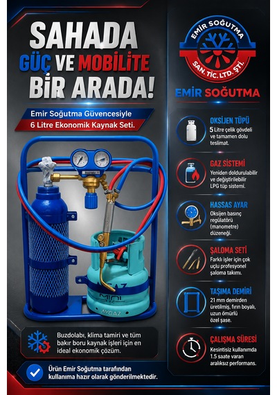 Kasweld Oksijen Kaynak Seti 6 Litre Ekonomik Model Komple