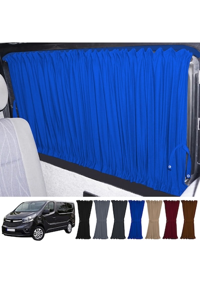 Pandami Opel Vivaro B 2014-2019 Uyumlu Mavi Raylı Oto Perde Takımı
