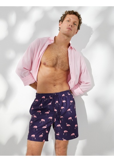 Koton Deniz Şortu Flamingo Baskılı Beli Bağcıklı Cepli Pembe Desenli 3sam00050bw 3SAM00050BW41A Lacivert - Pembe Koton Deniz Şortu Flamingo Baskılı Beli Bağcıklı Cepli Pembe Desenli 3sam00050bw 3SAM00050BW41A Lacivert - Pembe