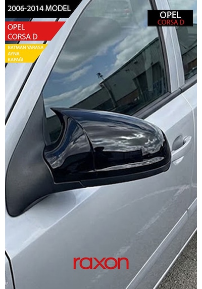Opel Corsa D 2006-2014 Batman & Yarasa Ayna Kapağı Parlak Piano Black Sport