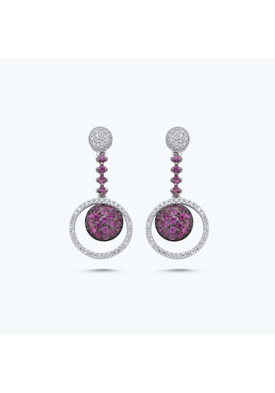 Altınbaş Pırlanta Safir Küpe Ap206ps-18k Beyaz