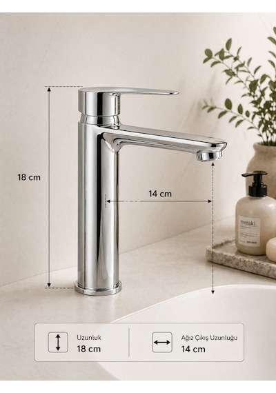 Lüx Premium Krom Robot Duş Seti Sabit Lavabo Bataryası 2'li Avantaj Seti Modern Tasarım Gri