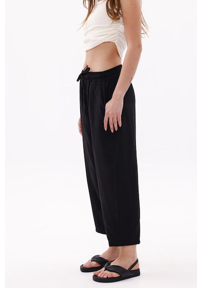 Genius Store Kadın Şalvar Cepli Ayrobin Şalvar Pantolon Ayarlanabilir Beli Lastikli Pantolon Kadın-şalvar Siyah