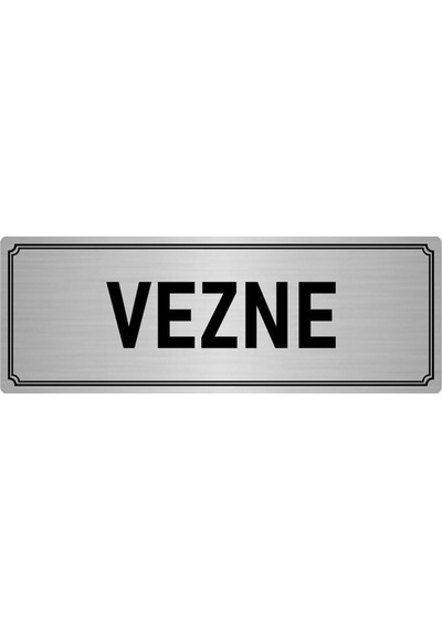 Metal Yönlendirme Levhası, Departman Kapı İsimliği Vezne 10x20 cm Gümüş Renk