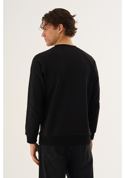 Alexander Gardi Bisiklet Yaka Basic Sweatshirt Siyah