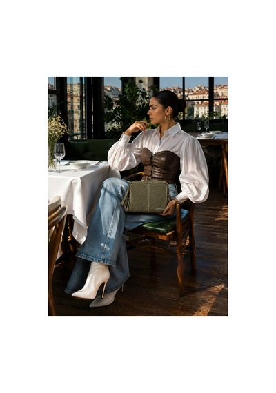 Just Polo Kadın Çift Askılı Çanta 18x20 Cm Fermuarlı Günlük Omuz Ve El Çantası Yeşil