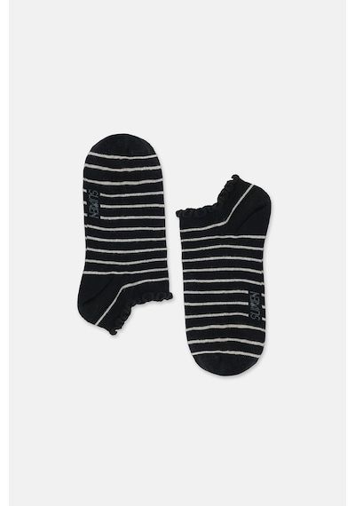 Suwen Stripe Fırfırlı Patik Çorap Wss12010418012 Siyah