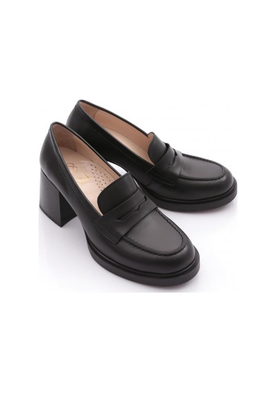Dgn 361 Kadın Topuklu Loafer Ayakkabı Siyah