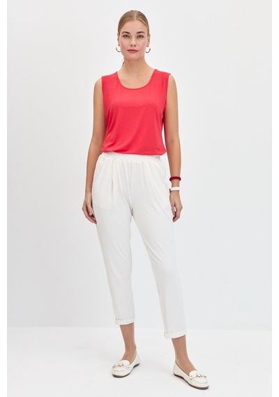 Kadın Sıfır Yaka Flamlı Kumaş Basic Askılı Tshirt Mercan MERCAN Kadın Sıfır Yaka Flamlı Kumaş Basic Askılı Tshirt Mercan MERCAN