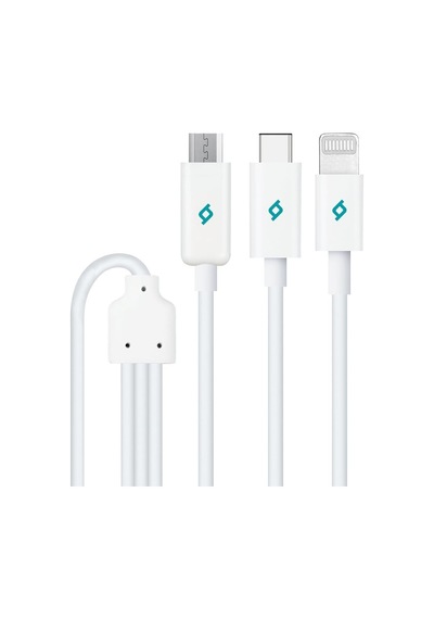 Trio Şarj Kablosu Type-c-lightning-micro Usb - Beyaz 2dk7521