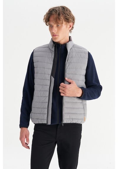 Wrangler Regular Fit Dik Yaka Şişme Yelek Erkek Yelek W2520511 035 Gri