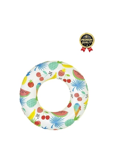 Premium Dayanıklı Güvenli 80 Kg 51 Cm 176 Lbs Çocuk Eğlenceli Meyve Desenli Deniz Havuz Yüzme Simidi