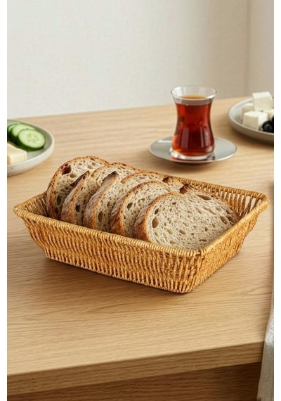 Dikdörtgen Rattan Mini Ekmek Sepeti - Bb6061