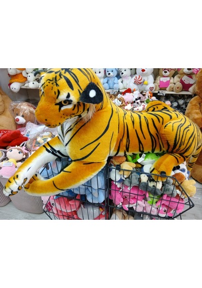 Kaplan Yatan Peluş Oyuncak 100 Cm Turuncu