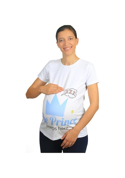 Mummy's Baby Hamile Tişört Prince Beyaz 8546
