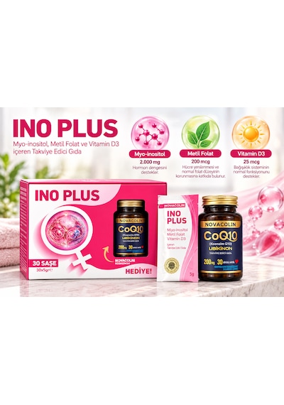 Ino Plus Miyo-inositol Metil Folat D3 30 Saşe + Coq10 30 Kapsül