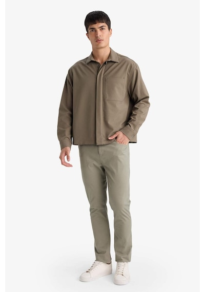 Defacto Poplin Gömlek G6253ax25wnbn571 Kahve-bn571