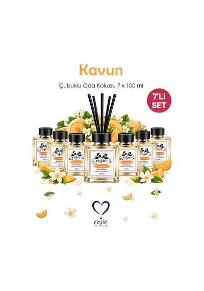 Rosie Kavun 7'li Çubuklu Oda Kokusu Seti 7 X 100 Ml Tatlı Ve Ferah Meyvemsi Koku