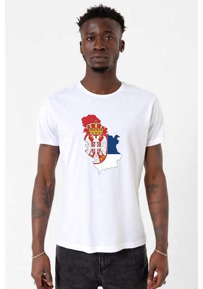 Euro 24 Serbia Beyaz Erkek Bisikletyaka Tshirt Çok Renkli