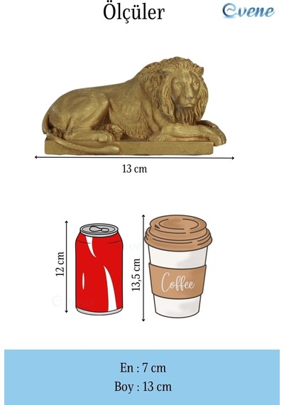 Dekoratif Biblo Yeleli Aslan Heykel El Yapımı Hediyelik Süs Eşyası Model Aslan3 - Altın