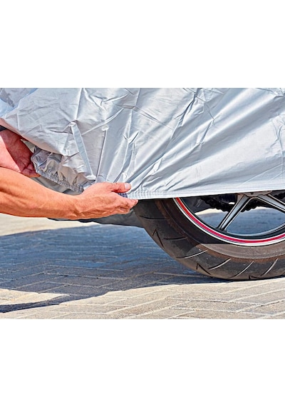 Su Geçirmez Premium Motosiklet Branda 450cc Altı Motorlar Lastikli Taşıma Çantalı Motorsiklet Çadırı Gri