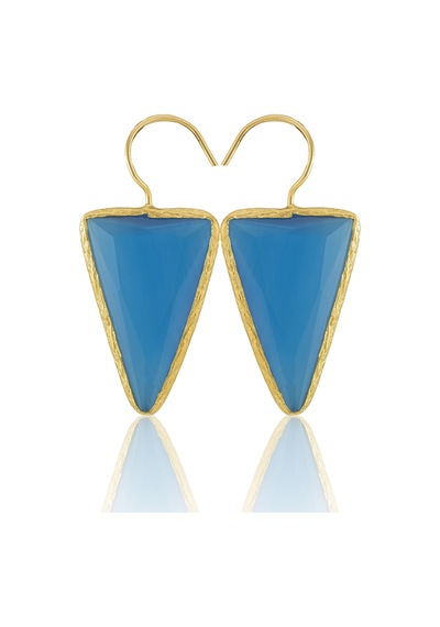 Kadir Jewellery 22 Ayar Altın Kaplama Vintage Küpe -el İşçiliği Ve Hipoalerjenik Küpe Koyu Mavi 19018216