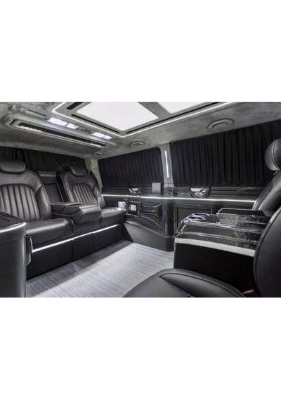 Mercedes Vito Ekstra Uzun Vip Pileli Perde Alcantra Siyah 1 ADETLİ SET