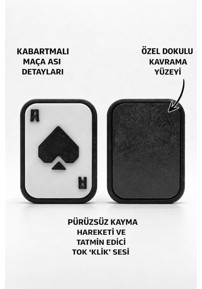 Steradesign Maça Ası Mıknatıslı Fidget Slider Oyuncağı - Odaklanma Ve Rahatlama Clicker