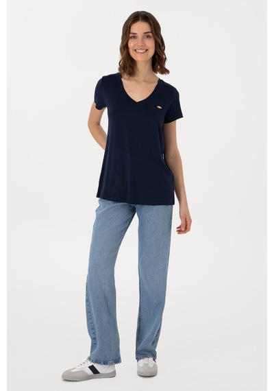 U.S. Polo Assn. Us. Polo Assn. Kadın Tişört 50300829-vr033 Lacivert
